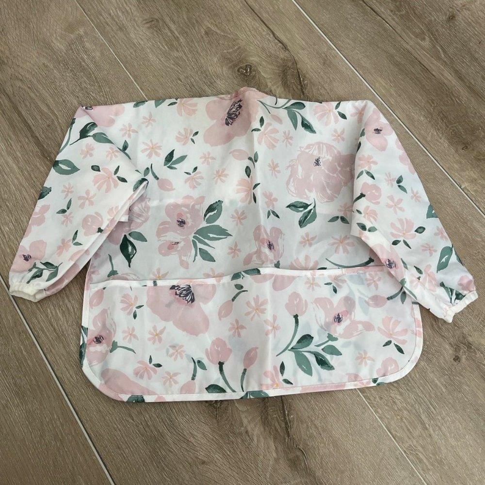 Pottery barn kids floral Cover Up Sleeved Bib for food or arts